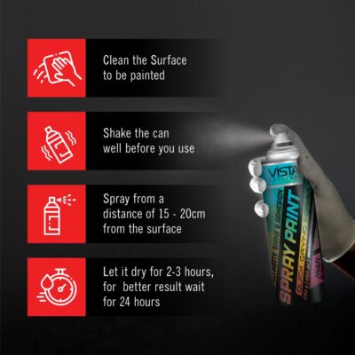 VISTA SPRAY PAINT BLACK MATTE 400 ml (290 g) - Image 4